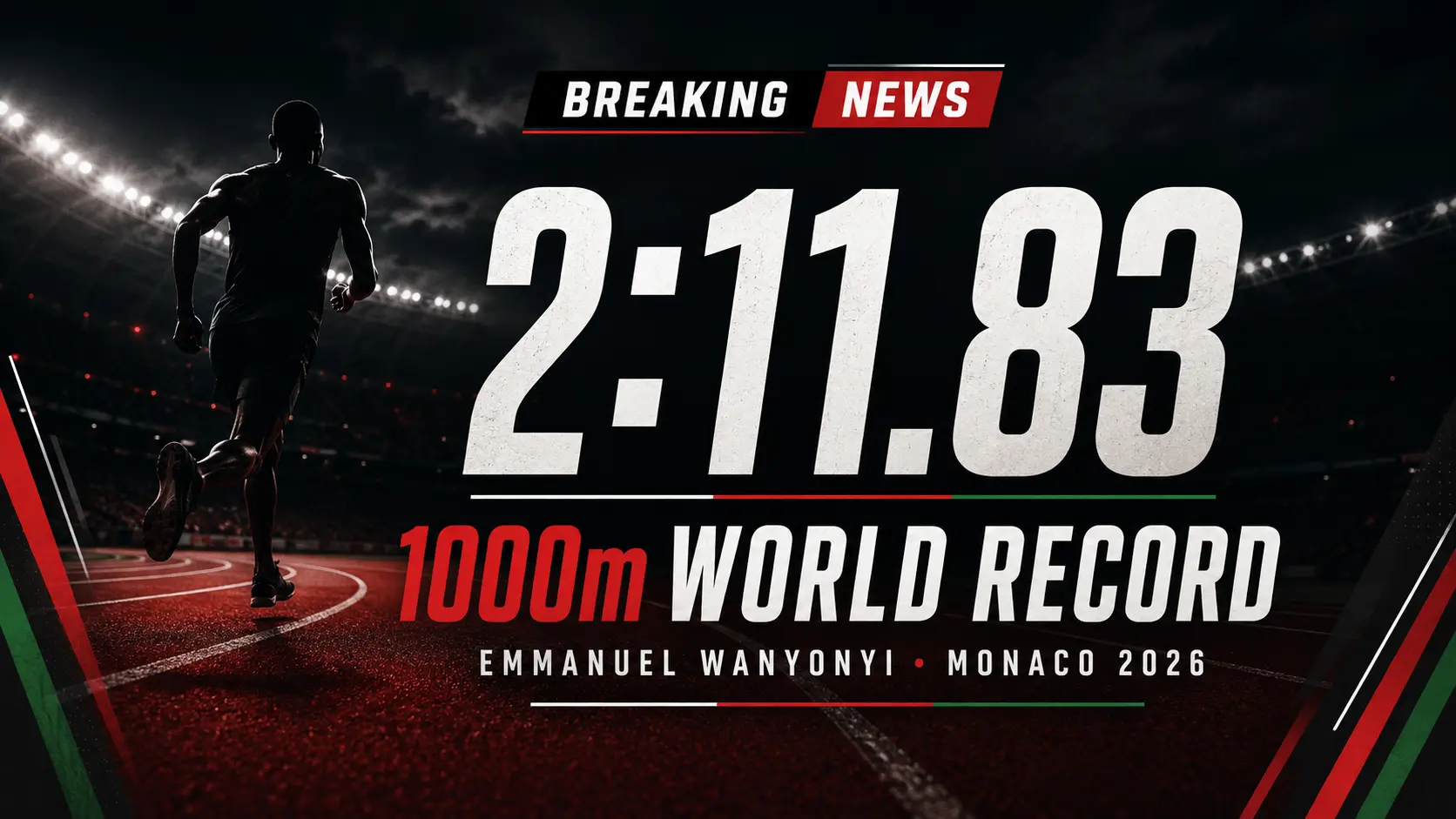 emmanuel wanyonyi 1000m world record monaco 2026